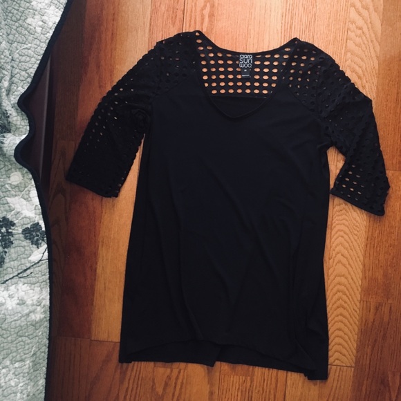 Clara Sun Woo Cut-Out Style Black Tunic XS - Picture 2 of 5